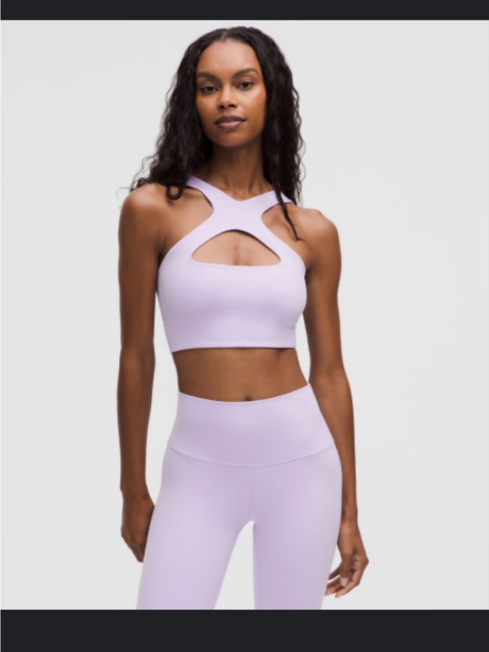 Lululemon Bend This Scoop and Cross Bra Lavender Frost
